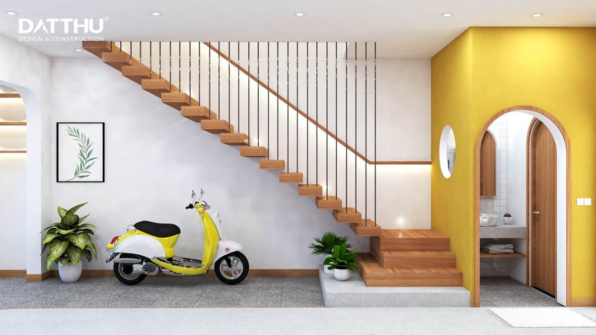 Thiết Kế Nhà 2 Tầng Phá Cách Với Kiến Trúc Địa Trung Hải | 401 | Chị Thương 30 mau-nha-pho-2-tang-401-cau-thang