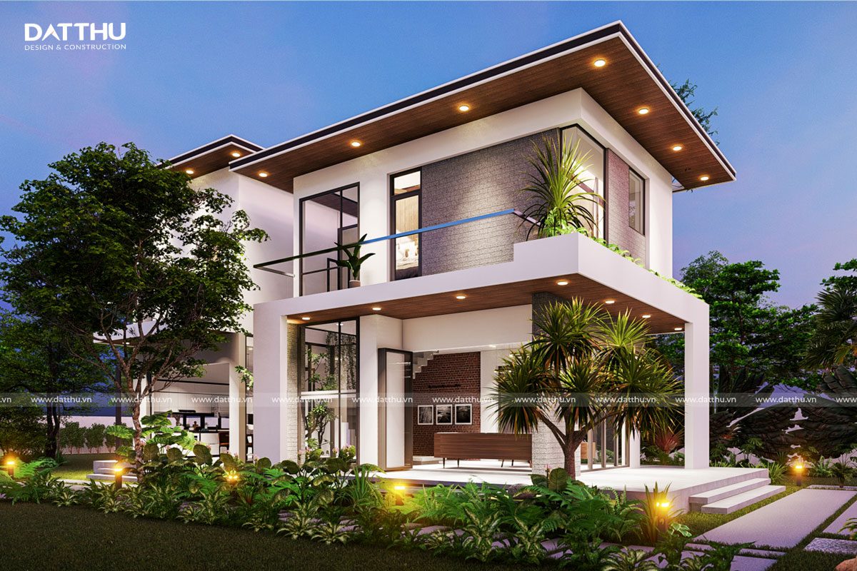 Biệt Thự 2 Tầng 5 Phòng Ngủ: Giải Pháp Thiết Kế Nhà Đẹp 7 Mẫu thiết kế biệt thự vườn hiện đại - phối cảnh