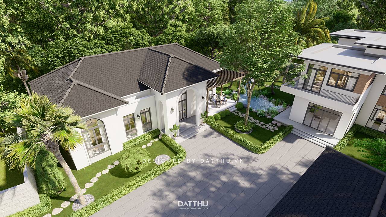 Biệt thự vườn 1 tầng Địa Trung Hải