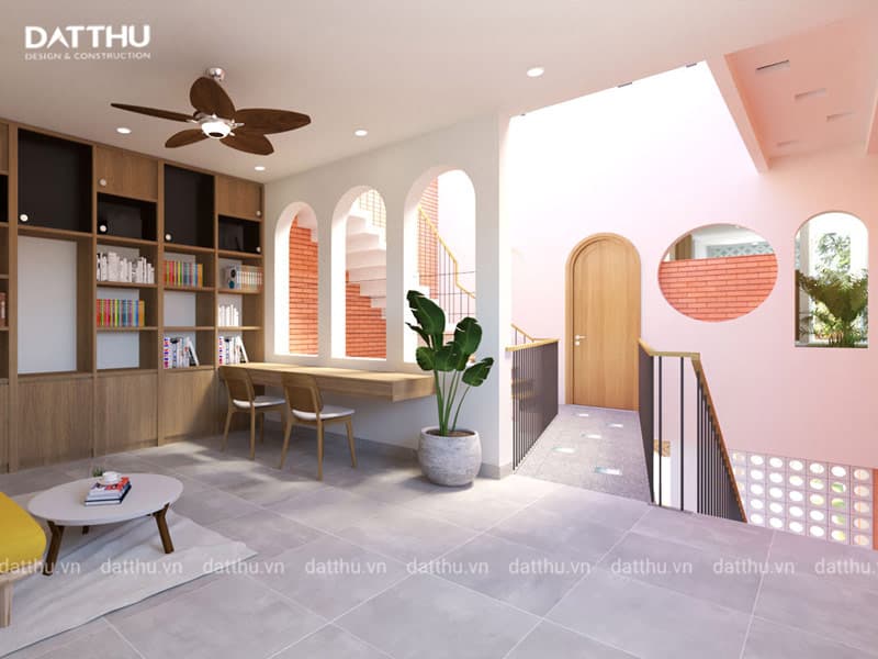 Mẫu giếng trời nhà 2 tầng