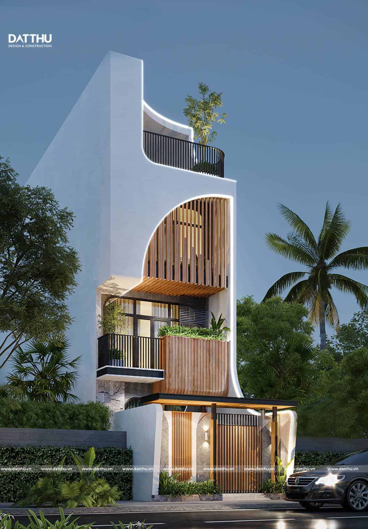 Nhà 3 tầng 1 tum hiện đại