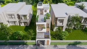 Nhà phố 3 tầng mái bằng