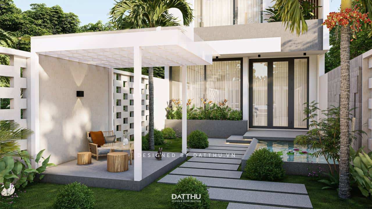 Nhà phố 2 tầng hiện đại, đơn giản