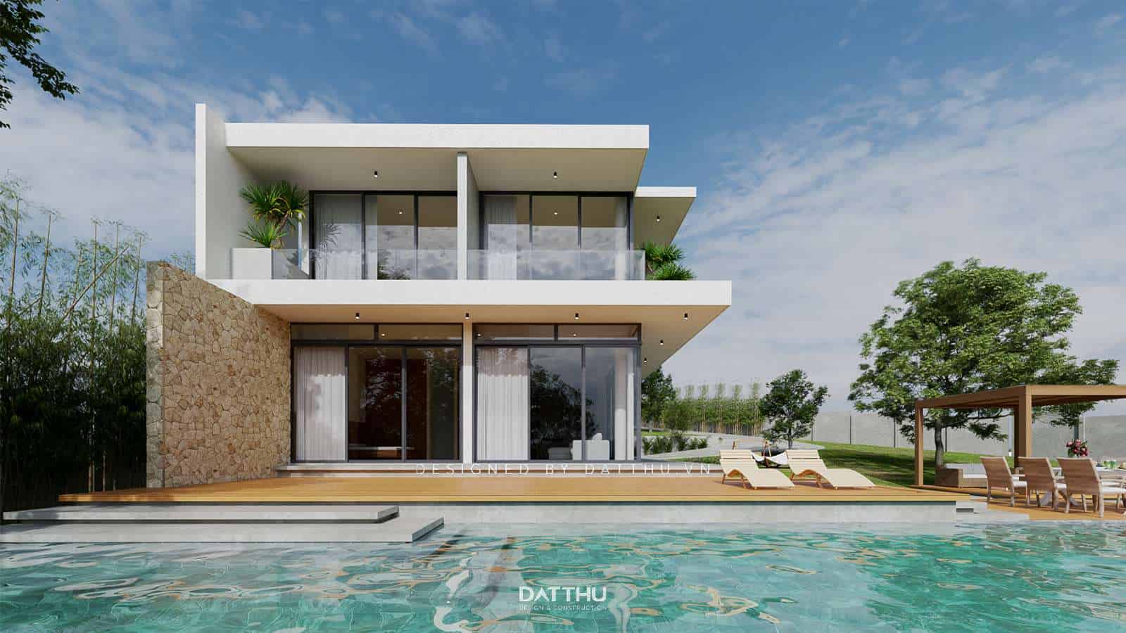“Cuộc Chơi” Của Những Khối Hộp | HDTK2404 | Anh Khắc Phú 28 Biệt thự nhà vườn 2 tầng có hồ bơi hiện đại