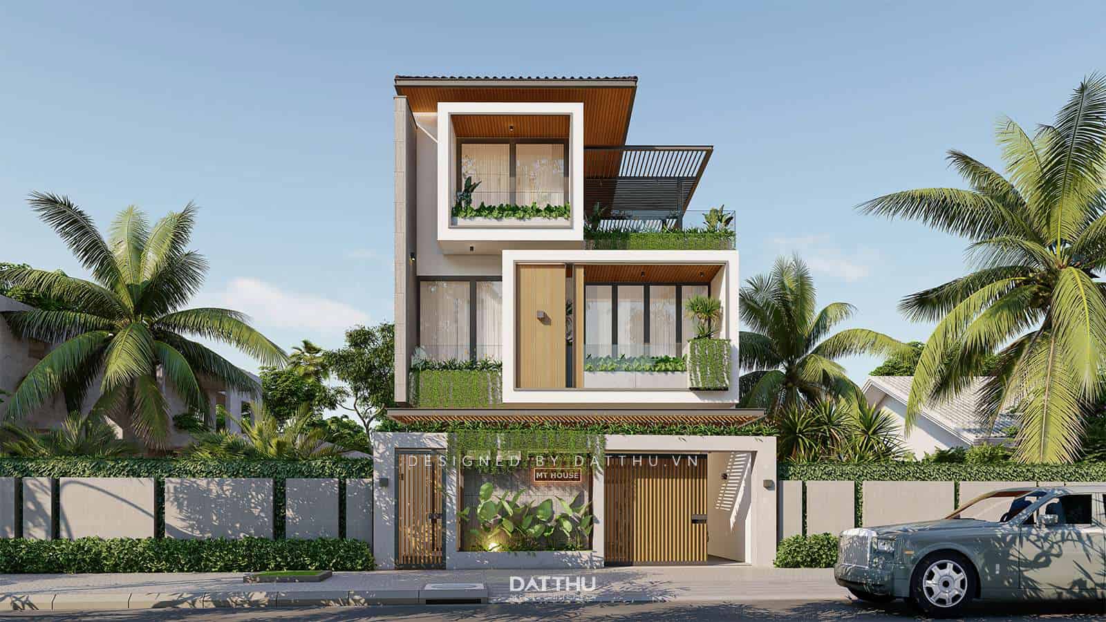 Nhà phố 3 tầng đẹp có sân thượng