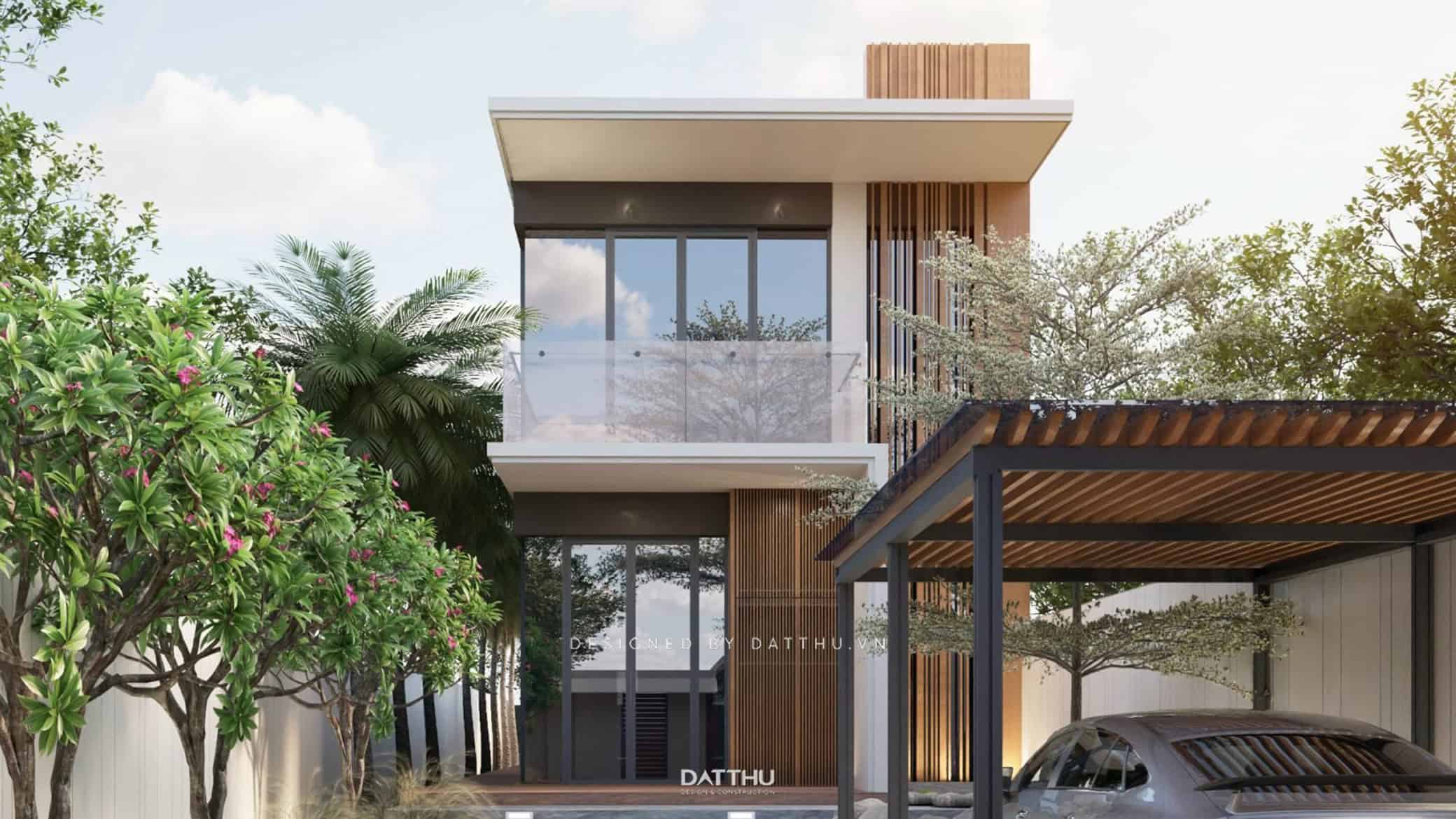 Thiết kế biệt thự mini 2 tầng hiện đại