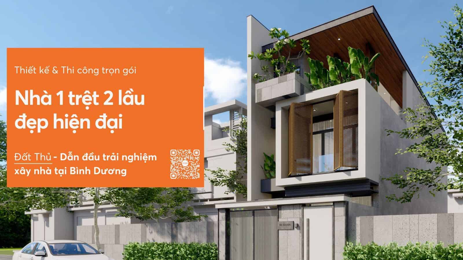 Mẫu nhà 1 trệt 2 lầu đẹp 2024