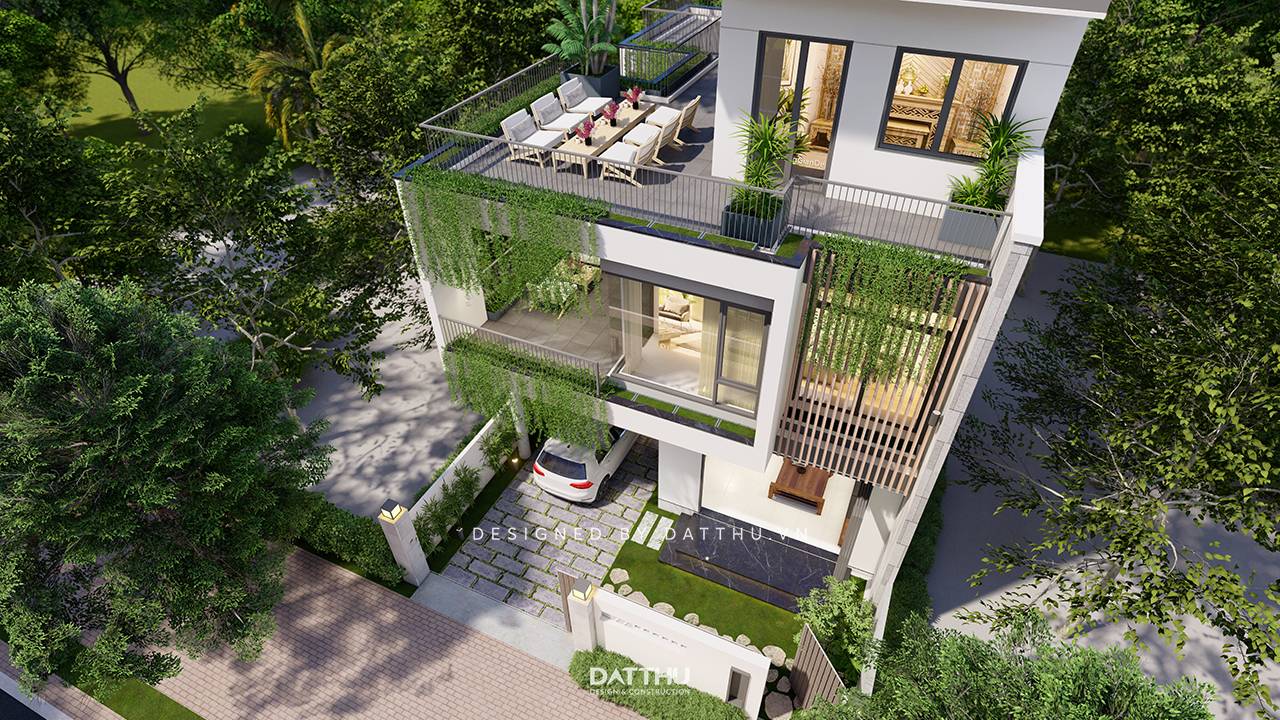 Nhà 3 Tầng Thiết Kế Mở - Hài Hòa Cùng Thiên Nhiên | HDTK2037 | Anh Trung 20 Nhà 3 tầng không gian xanh hiện đại