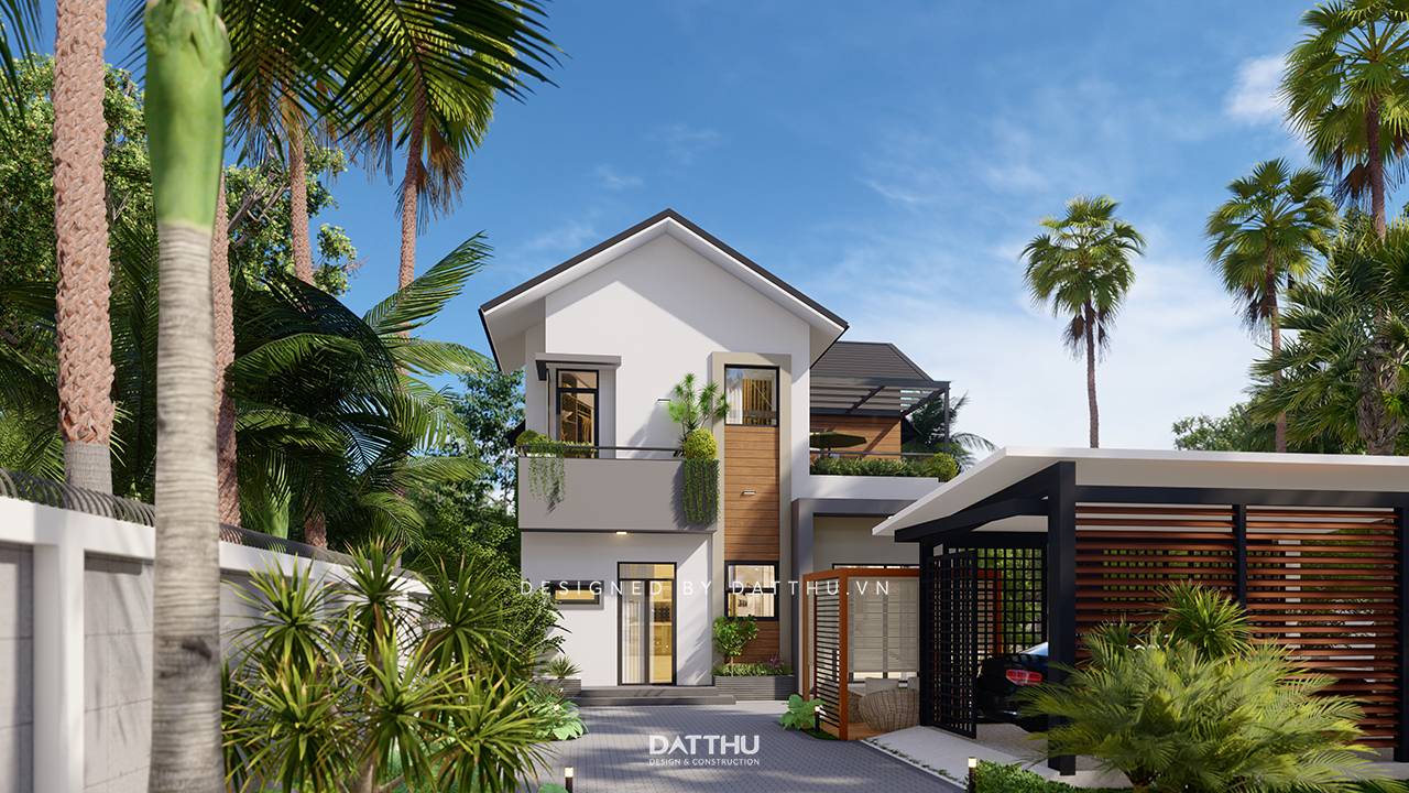 Biệt thự vườn 2 tầng mái Nhật