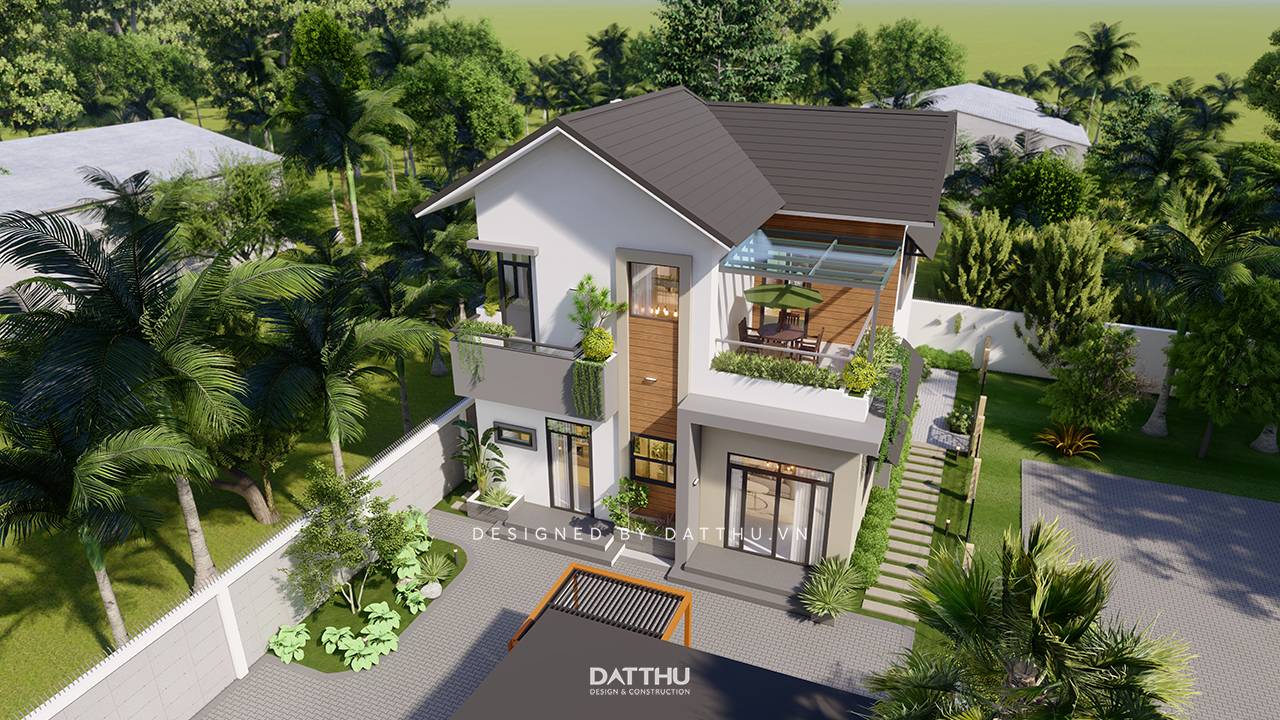 Biệt thự vườn 2 tầng mái Nhật