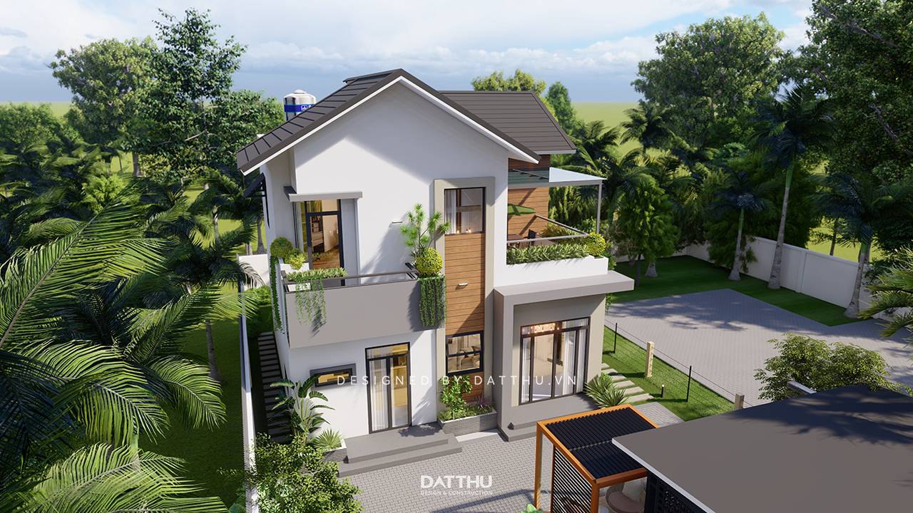 Biệt thự vườn 2 tầng mái Nhật