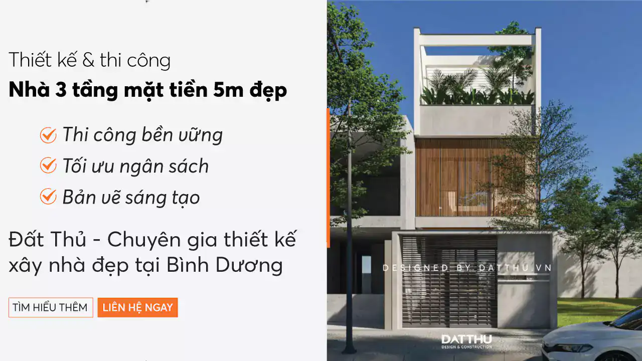 Mẫu nhà ống 3 tầng 5m đẹp