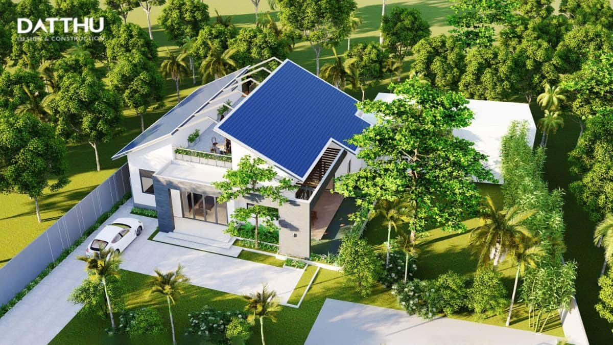 Mẫu nhà vườn 1 tầng 4 phòng ngủ