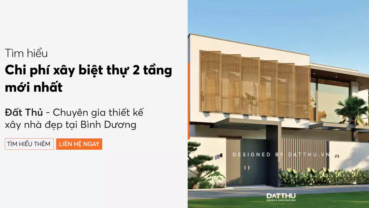 Chi phí xây biệt thự 2 tầng mới nhất
