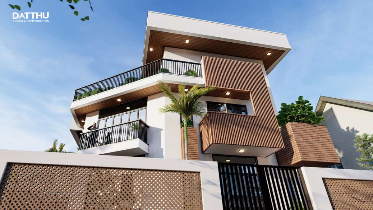 Biệt thự 3 tầng 2 mặt tiền phong cách hiện đại