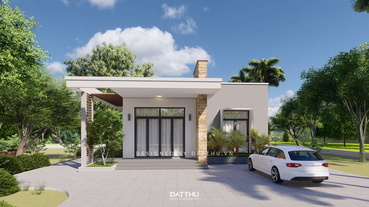 Nhà 1 trệt hiện đại mái bằng