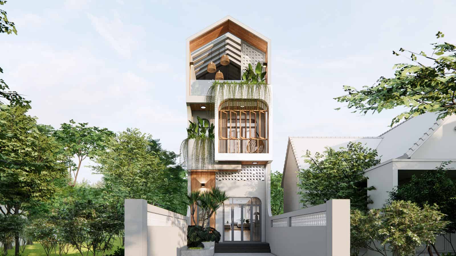 Thiết kế mặt tiền nhà ống đẹp hiện đại