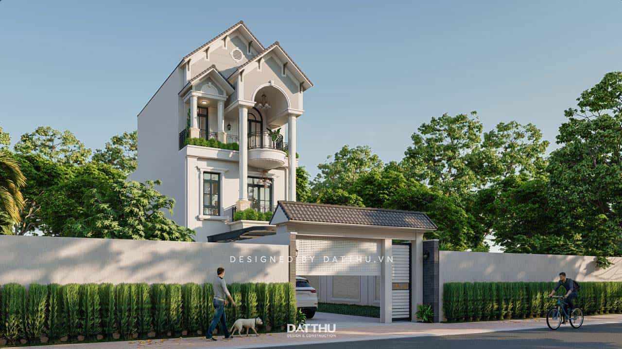Nhà Phố Tân Cổ Điển - Thanh Lịch Và Tinh Tế 27 nhà phố 3 tầng mái thái HDDTK Ngọc Anh