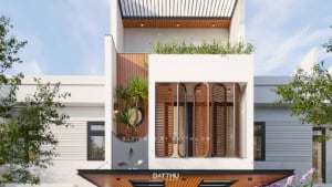 Điểm Nhấn Mặt Tiền Từ Hệ Lam Gỗ