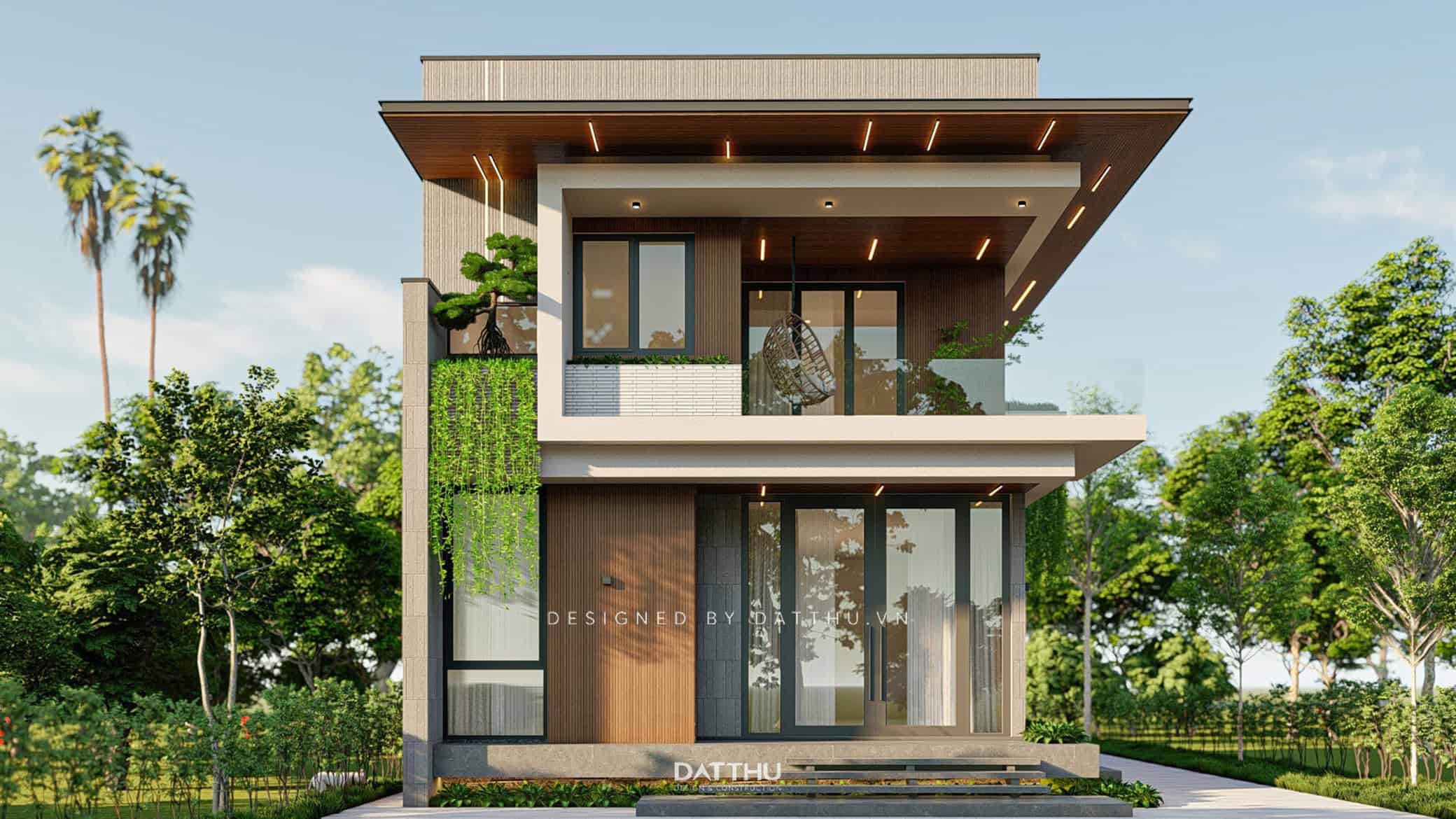 Mẫu nhà phố mặt tiền rộng 8m hiện đại